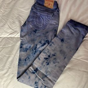 True Religion skinny jeans. Hand dyed